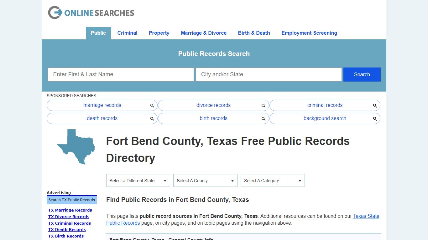 Fort Bend County, Texas Public Records Directory